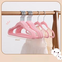 Hangers 10PCS 30CM Plastic Heavy Antislip Velvet Hanger Non-slip Home Clothing Store For Clothes Pants Organizatio