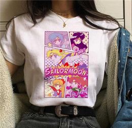 Ladies Sailor Moon Costume Girl Warrior Tshirt Women Long Sleeve CDR Cute Cartoon Cat Sailor Moon Tshirt Japanese Anime X05275452691