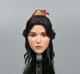 POPTOYS ALS008 Scale 1/6 Vintage Orient Asia Light Ride Horse Warrior Vivid Female Head Sculpture With Long Hair For 12inch Doll