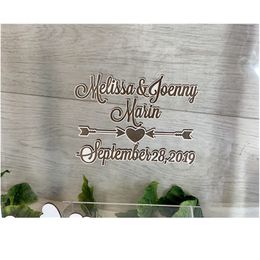 customize white Guestbook frame 3D alternative drop top box heart wood wedding guest book ideas wishes box shadow box sign book