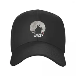 Ball Caps Classic What Cat Full Moon Baseball Cap Adjustable Funny Halloween Black Murderous With Knife Dad Hat Outdoor Snapback