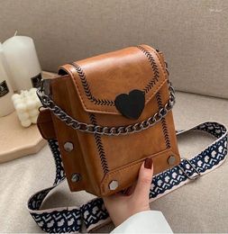 Shoulder Bags Band Ins Fashion Small Women's Summer Brown Leather Female Messenger Bag Mobile Phone Handbags For Women