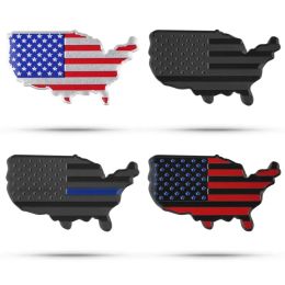 American Map Metal Car Sticker Party Favor Personlig National Flaglegering 3D Sticker Etikett Bildekoration Badge 7x4cm