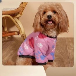 Dog Apparel Sweater Autumn And Winter Plush Love Bone Cartoon Teddy Puppy Pet Clothing