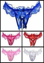 New Women pearl Sexy Panties Tangas Lace Transparent Sexy GStrings And Thongs Underwear Tpants Lingerie Panty Opcion Regia DHL f6019251