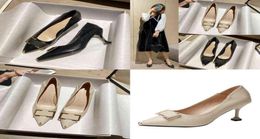 Dress Shoes Pumps Temperament Pointed Metal Buckle Stiletto Sandals Women Designer Fashion High Heels 2203107255178