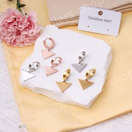Luxury Earrings Designer Inverted Triangle Letters Stud Stainless Steel Earring Geometric Women Rhinestone Pearl Earring for Wedding Party Jewerlry Gifts