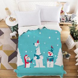 Blankets Merry Christmas Santa Claus Design Blanket 3D Creative Fashionable Highend Bed Gift For Children Bedroom Decor