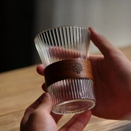 Glass Coffee Mug Wood Handle Espresso Glass Cup Glasses Whiskey Glass Kawaii Cup Coffeeware Beautiful Tea Mugs Beer Mug Cute Mug