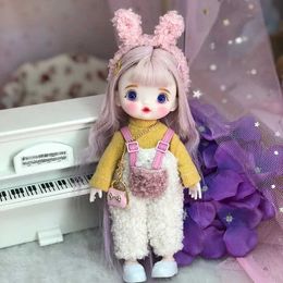Dolls 16cm Mini Makeup Doll with Clothes Suit 1/8 Bjd Baby Toy Dress Up Toy Gifts for Children Y240528