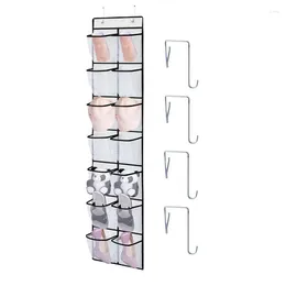 Storage Boxes Shoe Organizer Over The Door Holder Rack 12 Grids Large Pocket With 4