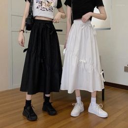 Skirts Fashion Korean Style Bow Sweet High Waist Umbrella Skirt Long For Women