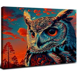 Trippy Psychedelic Owl Trip Canvas Art - Decor Home Wall Art Art Plakat Plakat