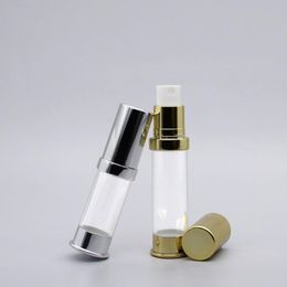 Storage Bottles & Jars 5 10 15ml Gold Siver Small Airless Spray Cream Sample Plastic Pressure Pump Travel Size Personal Care Cosmetic P 296N