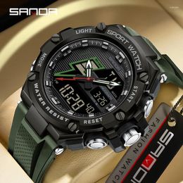 Wristwatches SANDA G Style Men Military Sport Quartz Wristwatch Top Stopwatch Waterproof LED Digital Male Electronic Clock