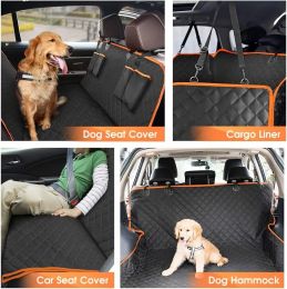 Dog Car Seat Cover For Back Seat Waterproof Pet Travel Dog Carrier Hammock Car Rear Back Seat Protector Mat Safety Carrier