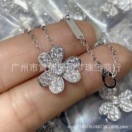 Moderne einfache Van Halskette klassisches Charme Design für Liebhaber Silber Lucky Clover Full Diamond Halskette 18K Roségold Blütenblatt mit 20oe
