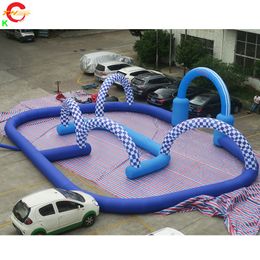 Free Ship Outdoor Activities 15x12m (50x40ft) With blower small kids Didi Car Swing cars Inflatable Race Track Game Toys for sale