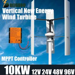 BeiGood 10KW 12V 24V 48V Vertical Axis Wind Power Turbine Generator Low RPM Windmill with MPPT Controller for Home Farm