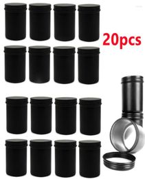 Storage Bottles 200ml Round Matte Black Metal Candle Jars Empty Containers Vessels Tin For Wax Melt Making Kit DIY5859792