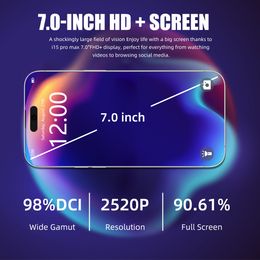 VERYHDSN JDLE8 Smartphone 7.0 Inch Android 12.0 Quad Core Cell Mobile Telephone HD 13MP Camera 8000mAh Battery Dual SIM Standby