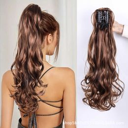 Fashionable wig ponytail grab clip curly hair large wave ponytail braid natural invisible ponytail