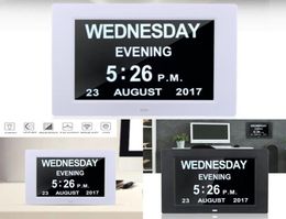 8quot LED Large Time Wall Clock With Digital Wall Clock Time Calendar Day Week Month Year Calendar Nightlight For Home Living Ro2659493