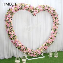 Decorative Flowers Flower Door Set Heart-Shape Arch Arrangement Wedding Props Party Backdrop Display Store Window Show Shelf