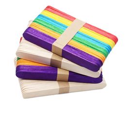 12000pcs/lot Colored Wooden Popsicle Sticks Natural Wood Ice Cream Sticks Kids DIY Hand Crafts Art Ice Cream Lolly Cake Tools Party Gift