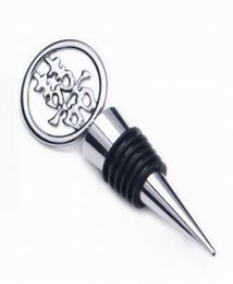 Party Supplies Wedding Favors Creative Gifts Double Happiness Alloy Wine Champagne Bottle Stopper for Guests9691646