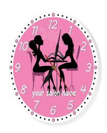 Manicure Salon Wall Clock Nail Salon Spa Personalised Wall Clock Custom Artwork Pedicure Art Nail Studio Business Wall Art Decor Y6165124