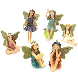Mini Fairy Figurines Elf Set Miniatures Resin Crafts Statues Garden LawnMicro Landscape Angel Sculptures Home Desktop Decoration 240528