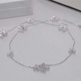 High luxury brand Jewellery designedVan Necklace for lovers petal full diamond clover necklace flower BFIY