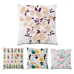 Pillow Sofa Decorative Cases Flower 45x45 S Covers Vintage Comfortable Home Decor Ultra Soft Velvet Polyester Linen E0750