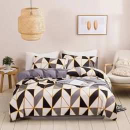 Geometric Print Queen King Size Bedding Sets Twin Full Stripes Duvet Cover Set 2-3 Pcs Soft Skin Friendly Blanket Quilt Covers 240523