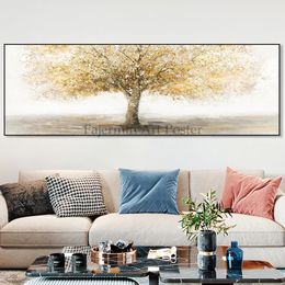 Large Gold Trees Living Room Canvas Interior Paintings Prints Beautiful Artwork Modern Nordic Wall Posters Pictures Home Decor