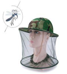 Camouflage Beekeeping Beekeeper Antimosquito Bee Bug Insect Fly Mask Cap Hat with Head Net Mesh Face Protection Outdoor Fishing E2535205