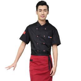 Man Western Restaurant Chef Jacket Woman Kitchen Chef Uniform Food Services Cooking Clothes Breathable Fast Food Chef Overalls