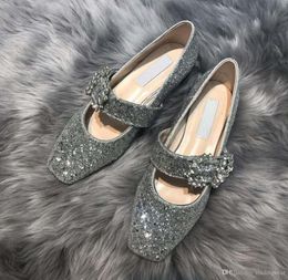 Glitter Silver Crystal Sequined Ballet Flats Women Designer Shoes Ladies Flat Size 34 To 407103961