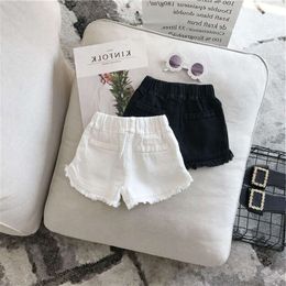 Children'S Clothing Summer New Korean Girls Casual White Jeans Toddler Kids Solid Colour Shorts Baby Hot Pants L2405