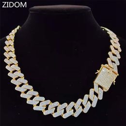 Men Hip Hop Chain Necklace 20mm heavy Rhombus Cuban Chains Iced Out Bling fashion jewelry For Gift 220217 192M
