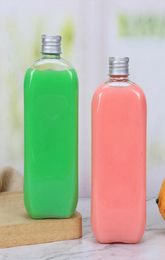 New Whole Disposable PET 400ml Simple Transparent Sealing Plastic Bottle Fruit Juice Milk Tea Beverage Bottle6421578