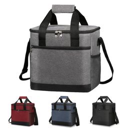 15L Portable Thermal Lunch Bag Food Box Durable Waterproof Office Cooler Ice Insulated Case Camping Oxford Large 240516