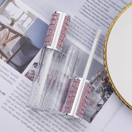 Storage Bottles 6ML Silver Lid Light Purple Pattern Lip Gloss Tube Empty Refillable Plastic Vials DIY Packaging Container