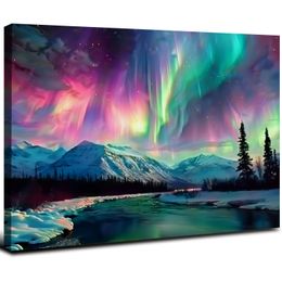 Aurora Borealis Canvas Wall Art Northern Light