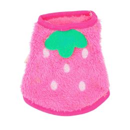 Kitten Toys Pet Winter Clothes Plush Warm Bunny Guinea Pig Clothes Strawberry Puppy Dog Rabbit Outfit Small Pet Apparel