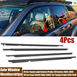 4Pcs Car Door Window Glass Weatherstrips Waterproof Sealing Strip For Toyota Land Cruiser/Prado 2003-2018/Lexus GX470 2003-2009