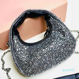 Designer Bags Medium Tote Shopping Handbag Full diamond Leather Chain Strap Metal Letter Woman Mid Size Purses Weekend Vacation Bag