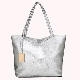 Duffel Bags Vintage Women Alligator Pattern Leather Large Capacity Tote Shoulder Bag Handbag