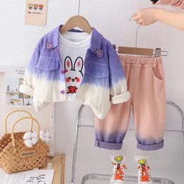 Clothing Sets Kids Baby Boy Boutique Clothes 2024 Spring Cartoon Denim Jackets T-shirts Pants Toddler Boys Outfits Children's